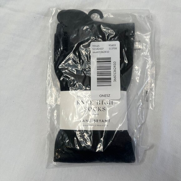 Lane Bryant Womens Knee High Black Trouser Socks Nylon/Spandex One Size - Picture 2 of 4